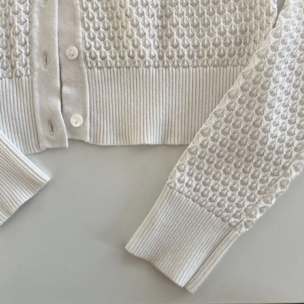 like new Joe's Pointelle Dani Cardigan shrunken fit / milk / small - Picture 3 of 11